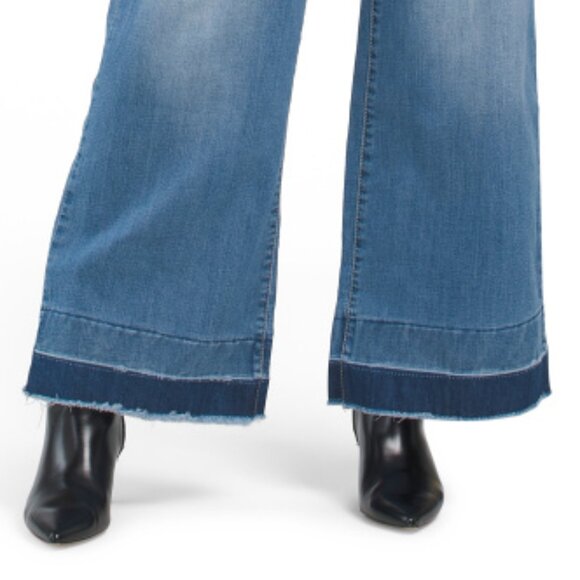 NEW 1822 DENIM Tamar Wide Leg Jeans With Released Cuffs Medium Wash women 261mn - Picture 3 of 6